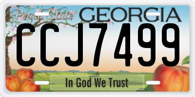 GA license plate CCJ7499