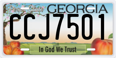 GA license plate CCJ7501