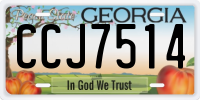 GA license plate CCJ7514