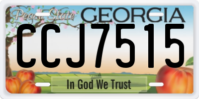 GA license plate CCJ7515