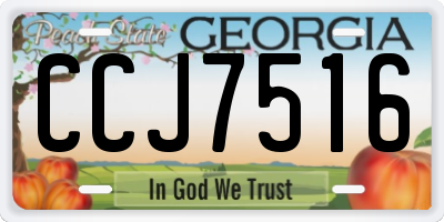 GA license plate CCJ7516