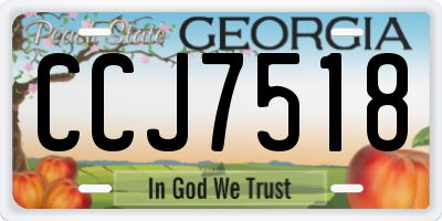 GA license plate CCJ7518