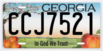 GA license plate CCJ7521