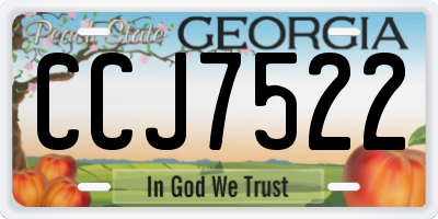 GA license plate CCJ7522