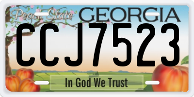 GA license plate CCJ7523