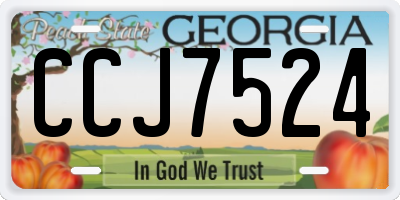 GA license plate CCJ7524