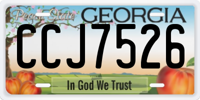 GA license plate CCJ7526