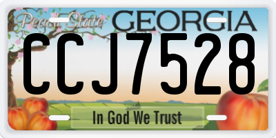 GA license plate CCJ7528
