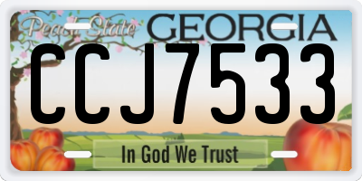 GA license plate CCJ7533