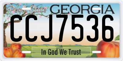 GA license plate CCJ7536