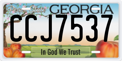 GA license plate CCJ7537