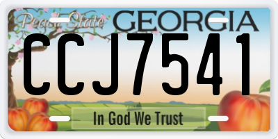 GA license plate CCJ7541