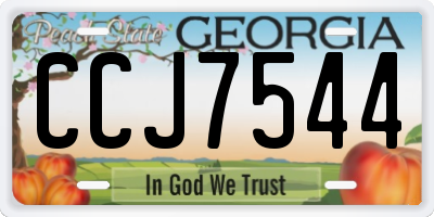 GA license plate CCJ7544
