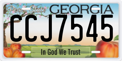 GA license plate CCJ7545