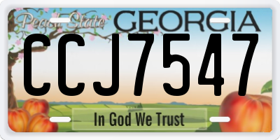 GA license plate CCJ7547