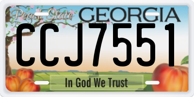 GA license plate CCJ7551