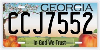 GA license plate CCJ7552