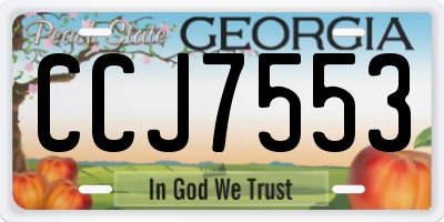 GA license plate CCJ7553