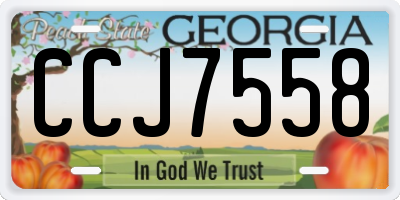 GA license plate CCJ7558