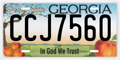 GA license plate CCJ7560