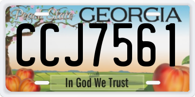 GA license plate CCJ7561