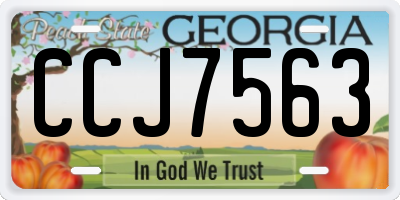 GA license plate CCJ7563