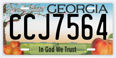 GA license plate CCJ7564
