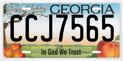 GA license plate CCJ7565