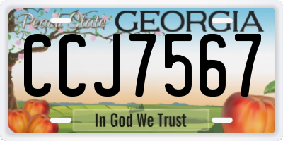 GA license plate CCJ7567