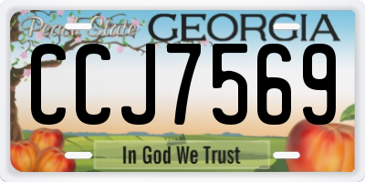 GA license plate CCJ7569