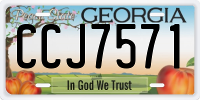 GA license plate CCJ7571