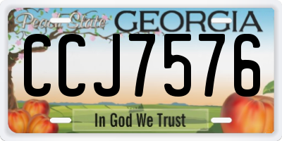 GA license plate CCJ7576