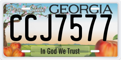 GA license plate CCJ7577