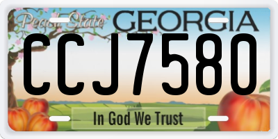 GA license plate CCJ7580