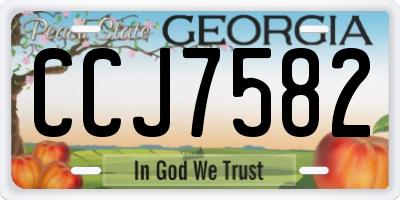 GA license plate CCJ7582