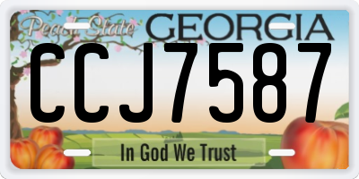 GA license plate CCJ7587