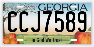 GA license plate CCJ7589