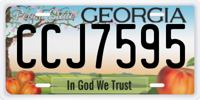 GA license plate CCJ7595