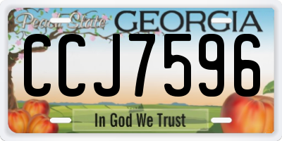 GA license plate CCJ7596