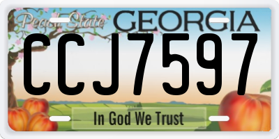 GA license plate CCJ7597