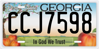GA license plate CCJ7598