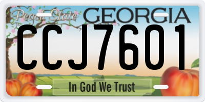GA license plate CCJ7601