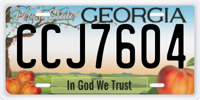 GA license plate CCJ7604