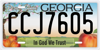 GA license plate CCJ7605
