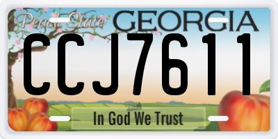 GA license plate CCJ7611