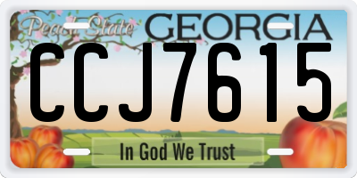 GA license plate CCJ7615