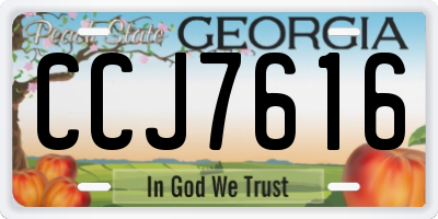 GA license plate CCJ7616