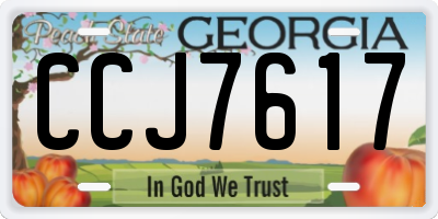 GA license plate CCJ7617