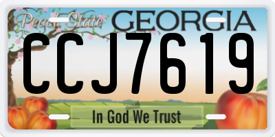 GA license plate CCJ7619