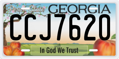 GA license plate CCJ7620